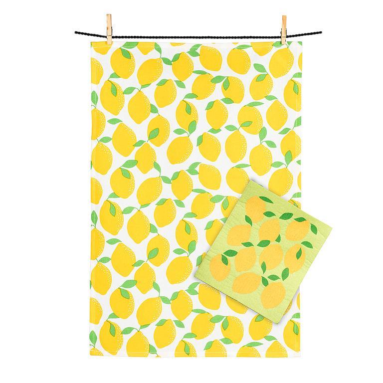 Lemons Dishcloth & Kitchen Towel Set