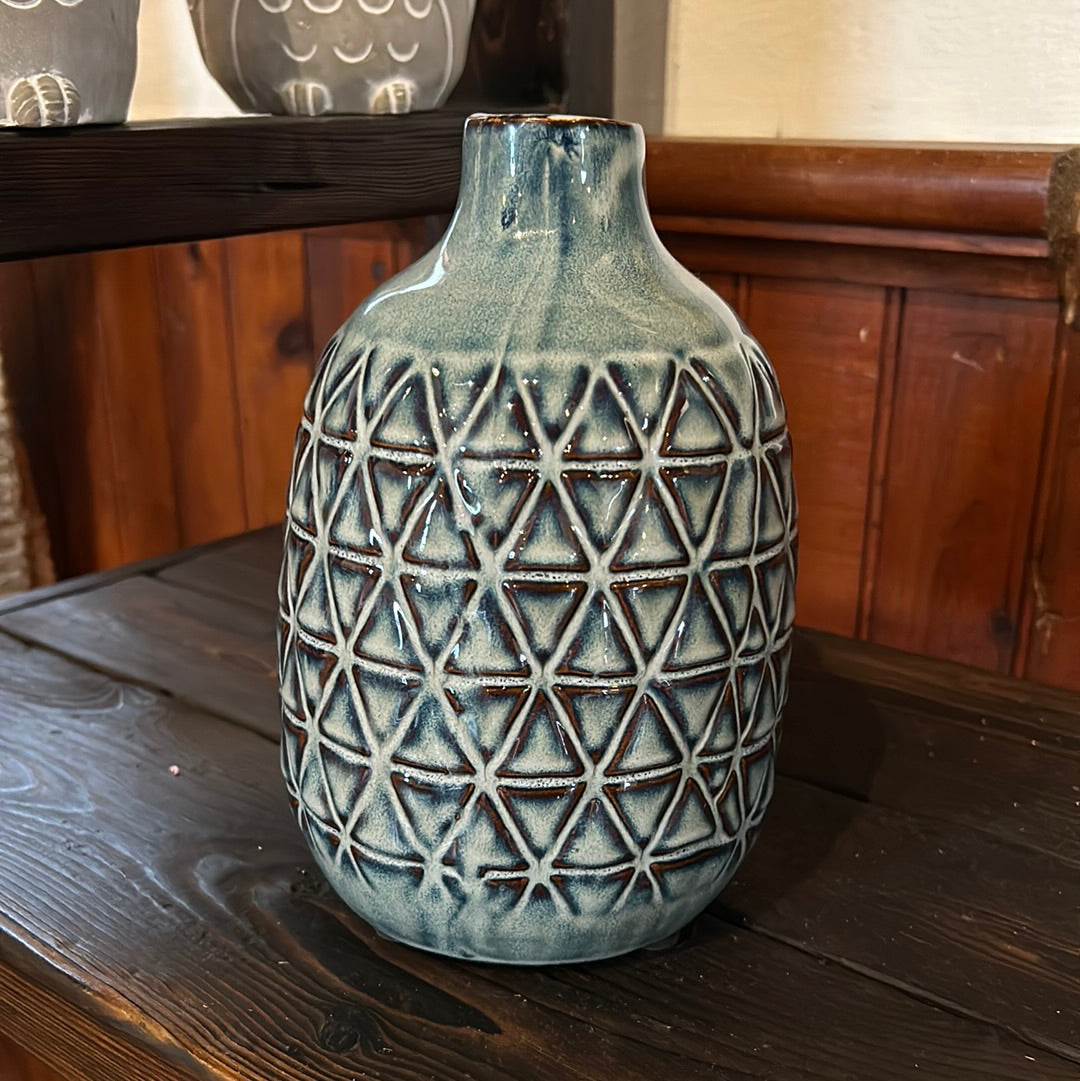 Light Blue Vase 8"