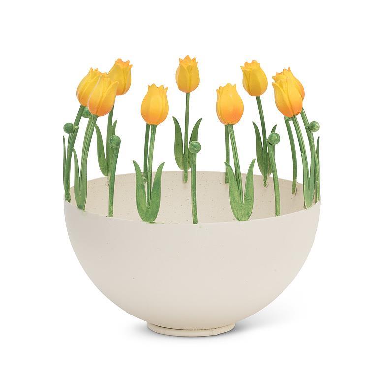 YEL-Sml Ball Holder Tulip Edge