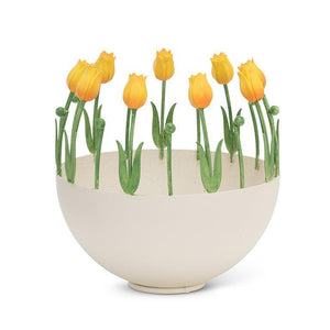 YEL-Sml Ball Holder Tulip Edge