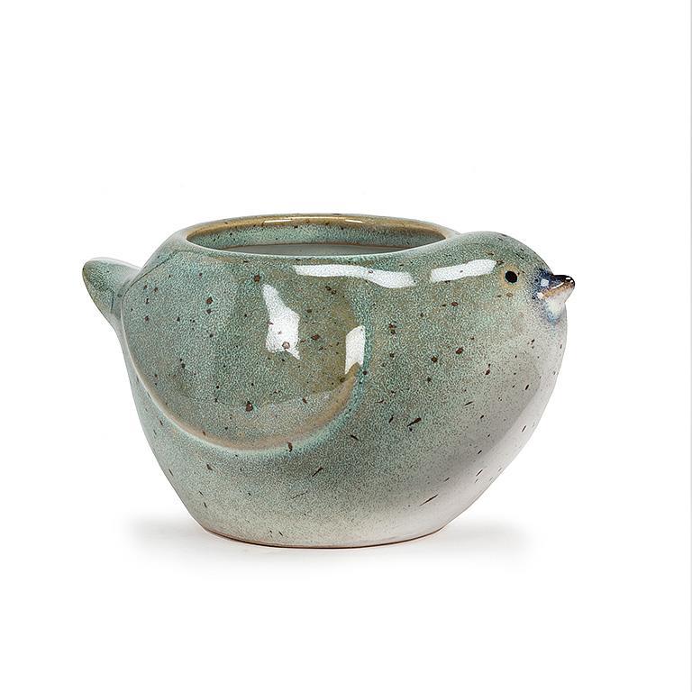 Small Bird Planter-Blue
