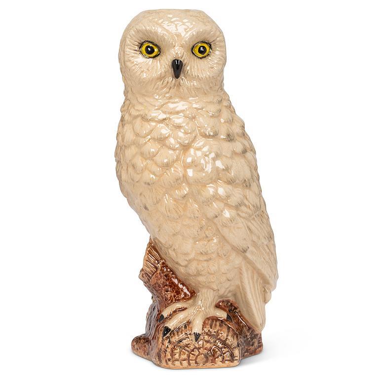 Tall Snowy Owl Vase