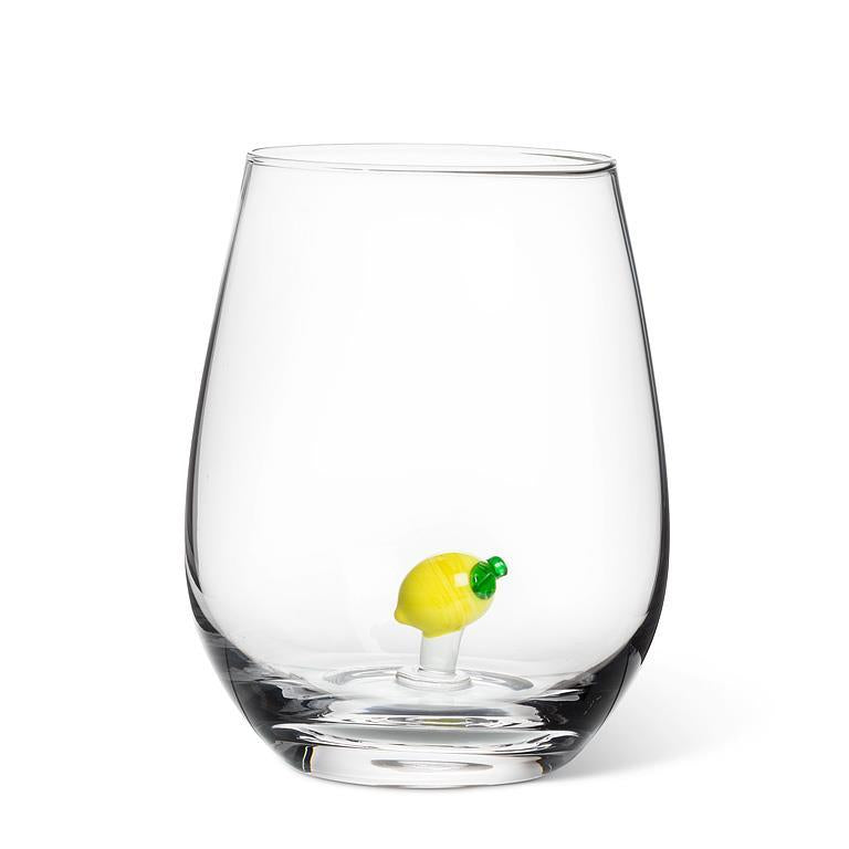 Lemon Stemless Wine Glass