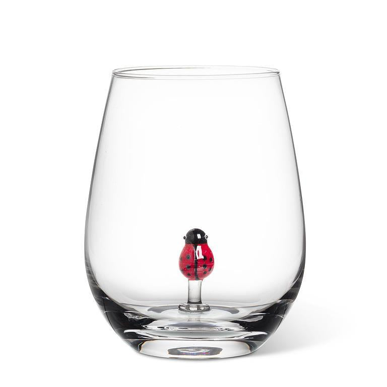 Ladybug Icon Stemless Wine Glass