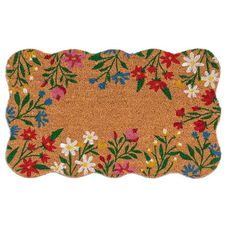 Floral Border Scallop Doormat