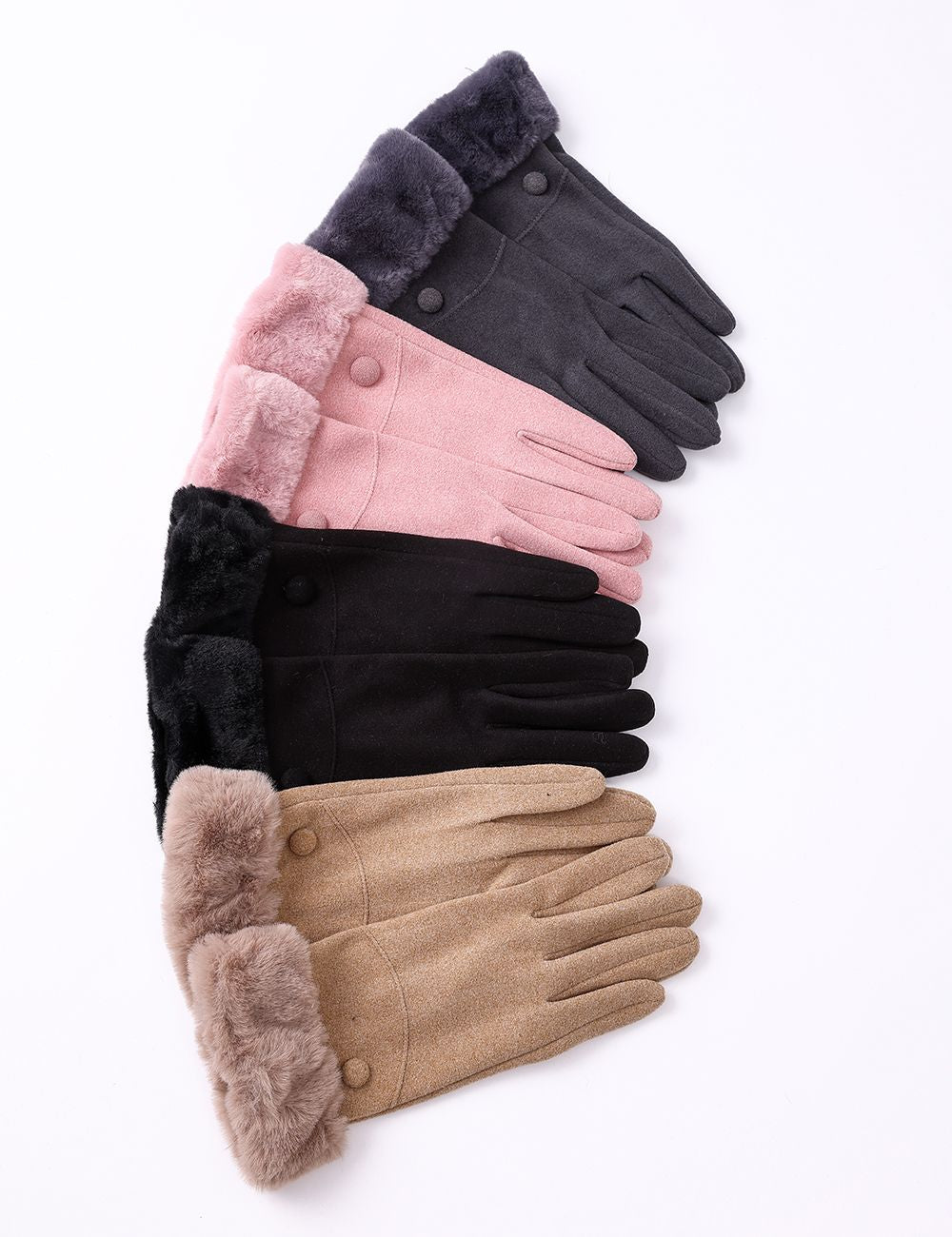 Faux Fur Cuffed Gloves