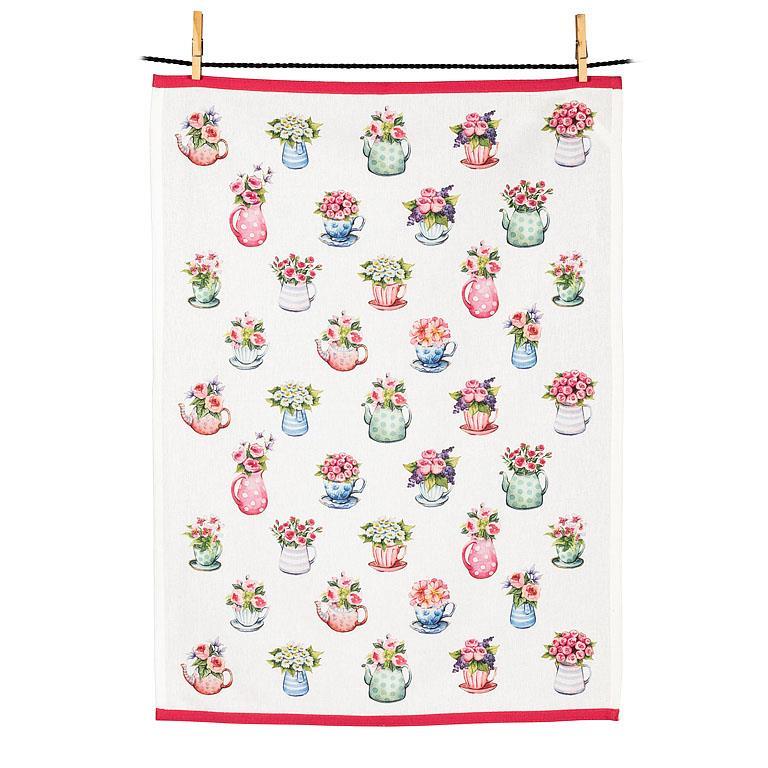 Flowers In Cup Kitchen Towel