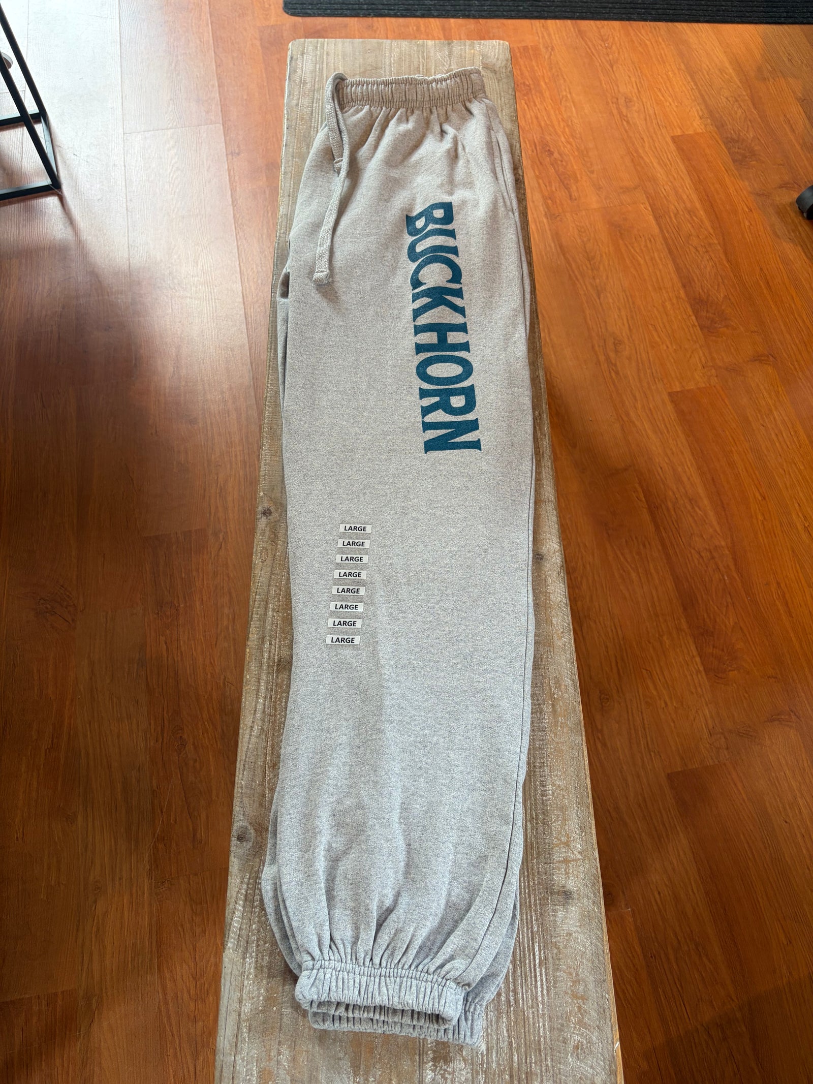 Sweatpants - Grey Heather (Light Blue Letters)