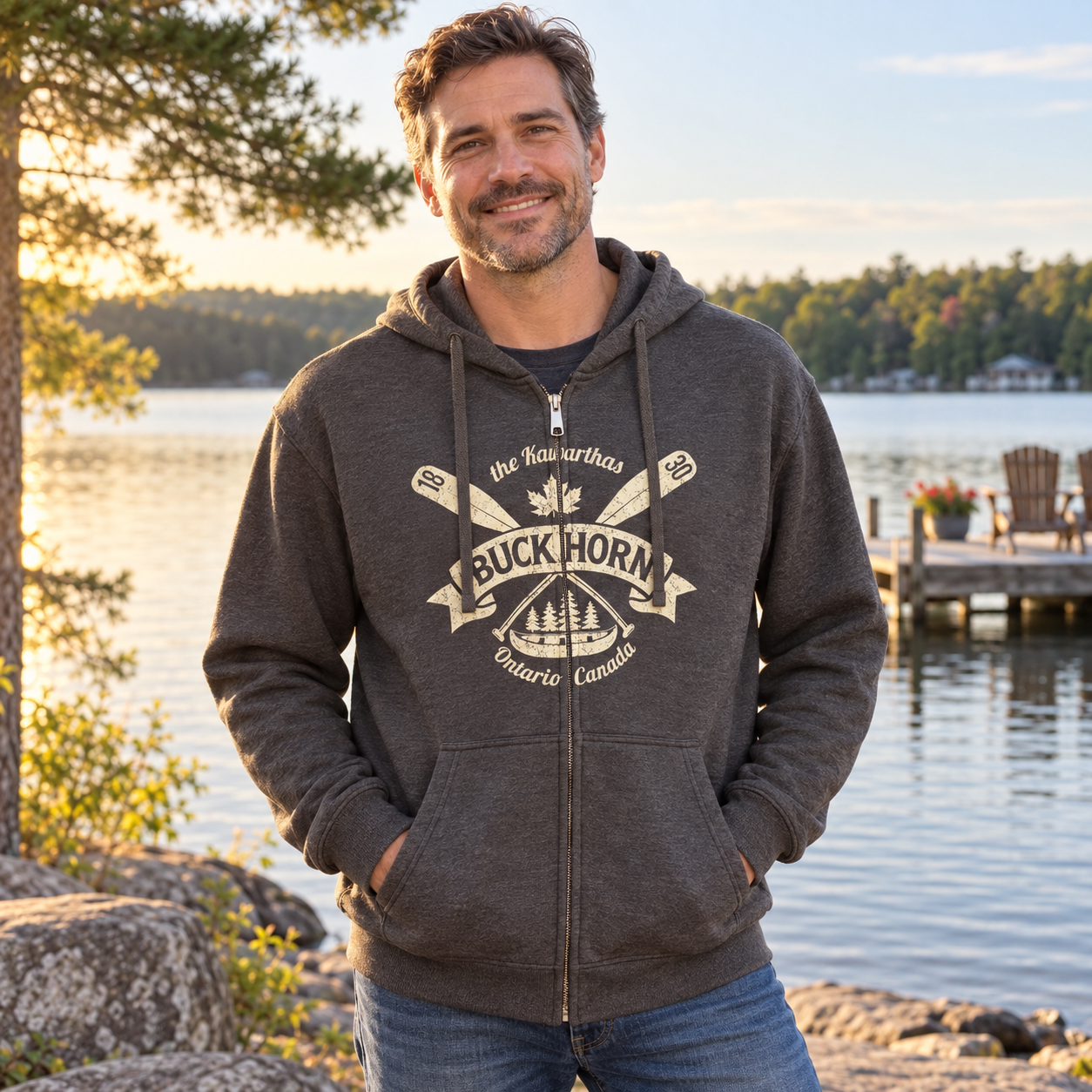 Full Zip Hoodie - charcoal