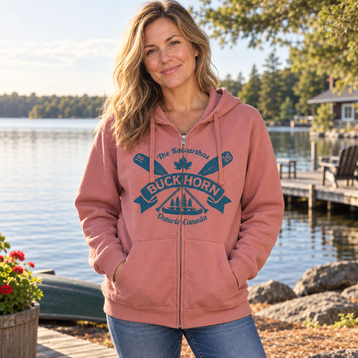 Full Zip Hoodie - dusty pink