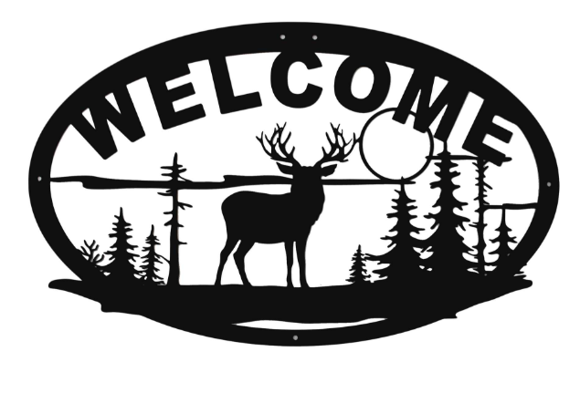 Mtl Welcome Deer Sign