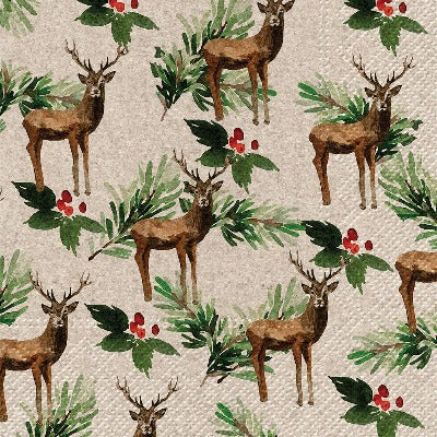 Deer & Holly Napkins