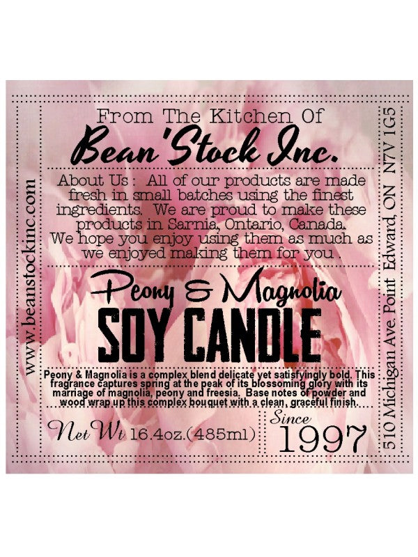 Peony & Magnolia Soy Candle